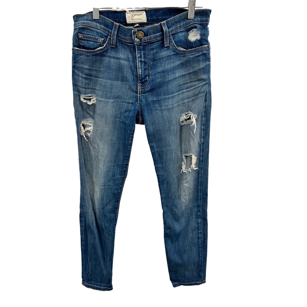 CURRENT ELLIOTT The Stiletto Skinny Jeans Distressed Blue Wash Women's‎ Denim 0